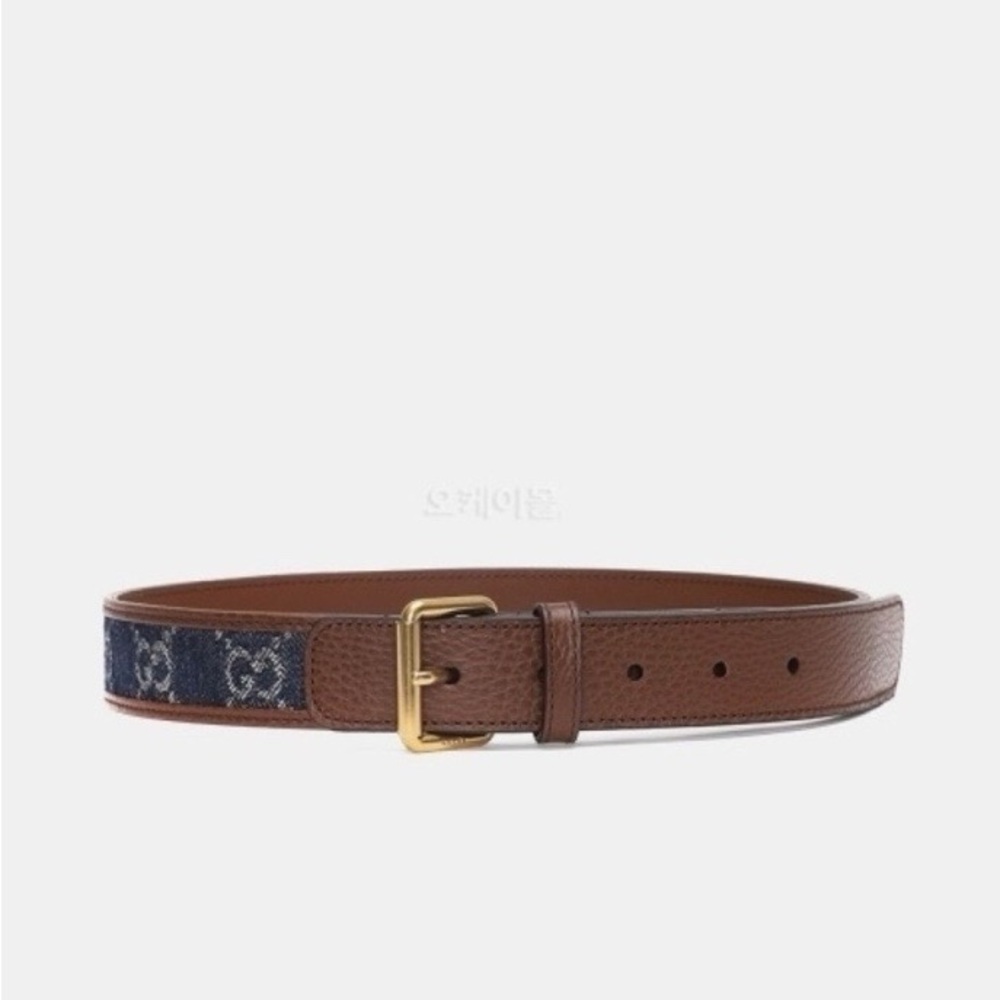 Gucci Brown Leather Belt with Gold Buckle